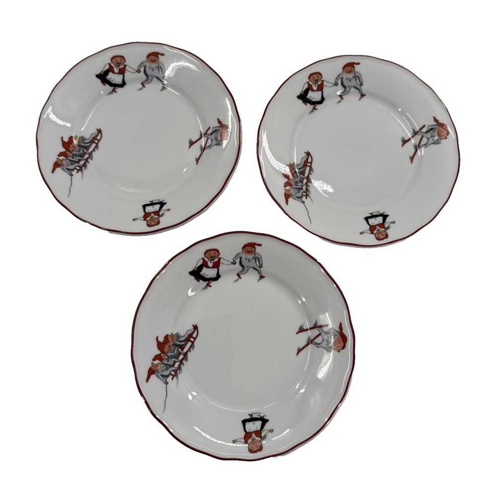 Porsgrund Nisse Bread Plate Made In‎ Norway Gnome Motif Lot Of 3